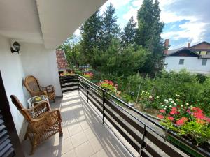 Rõdu või terrass majutusasutuses Simsir villa Novi Sad wifi