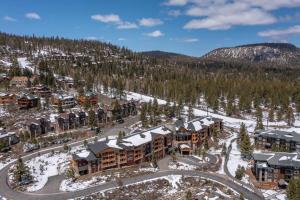 an aerial view of a resort in the snow at Sunstone Lodge by 101 Great Escapes in Mammoth Lakes