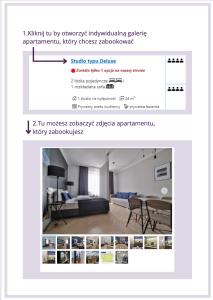 página de un sitio web con una foto de una habitación en Saint Thomas Corner en Cracovia