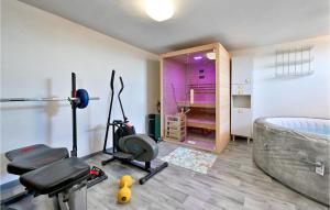 Posilňovňa alebo fitness centrum v ubytovaní Lovely Home In Kneginec With Sauna