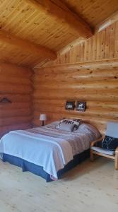 Кровать или кровати в номере Rocky Mountain Escape Log Cabin Rentals - Rock Lake