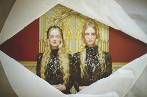 a painting of two women standing in front of a mirror at Mona Athens in Athens