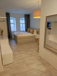 Postel nebo postele na pokoji v ubytování Hotel Blaue Blume