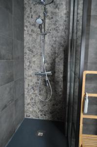 a shower with a shower head in a bathroom at Bon séjour in Theux