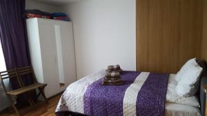 Postel nebo postele na pokoji v ubytování Appartement Grün-Weiß