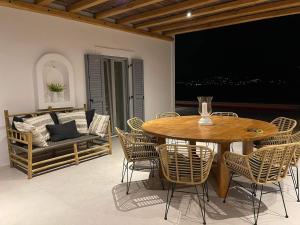 A seating area at Voras Villa Panagia Beach