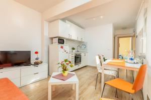 Kuchyň nebo kuchyňský kout v ubytování Apartments Hortensia