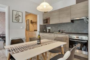 Kuchyň nebo kuchyňský kout v ubytování Family Apartments Klínovec