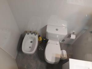 y baño con aseo y bidet. en 4 Ventanales sobre la Avenida Corrientes en Buenos Aires