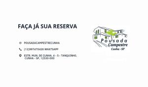 une étiquette pour une agence immobilière avec une maison dans l'établissement Pousada Campestre Cunha-SP, à Cunha