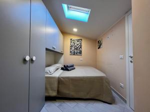 a bedroom with a bed and a skylight at Bilocale in pieno centro a Campobasso in Campobasso
