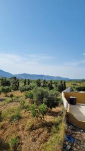 a view of a field with trees and a house at Seaside appartment to enjoy,relax with great view in Gázion