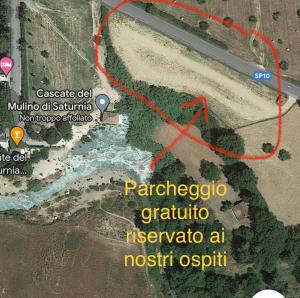 a map of the approximate location of the paracigliagranatoyrinthyrinth at Saturnia Pian Di Cataverna in Saturnia