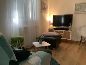 TV a/nebo společenská místnost v ubytování Un séjour entre Nîmes et Montpellier