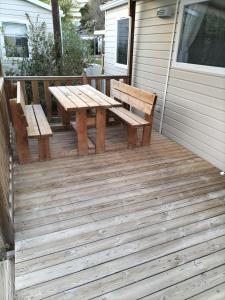 Balkón alebo terasa v ubytovaní Mobil-home Narbonne-Plage
