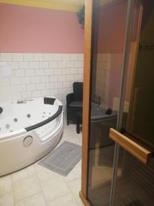 Koupelna v ubytování Apartmá Gister ski and wellnes