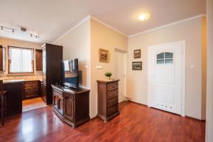 Televízia a/alebo spoločenská miestnosť v ubytovaní Arkadia Homely Apartament