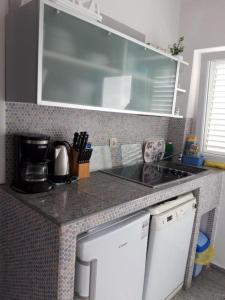 a kitchen with a counter with a sink and a stove at Apartment Jadranka in Malinska +12 photos