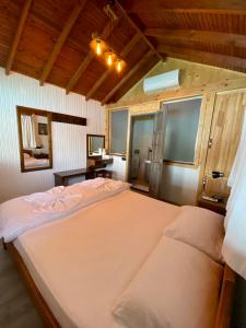 1 dormitorio con 1 cama grande en una habitación en Ankh Pension, en Kaleucagız
