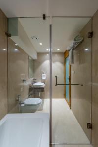 Koupelna v ubytování Hotel Nalanda