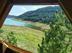 una finestra con vista sul fiume di Zaovinski Raj2 Tara a Konjska Reka