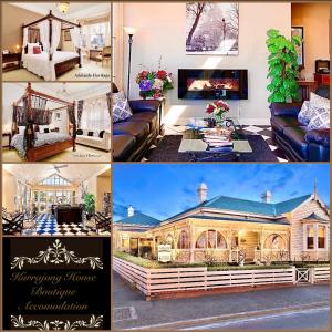 a collage of four pictures of a mansion at Kurrajong House in Launceston