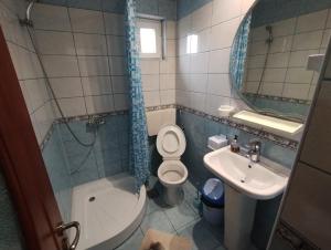 コスティネシュティにあるCasa Aura 1のバスルーム(トイレ、洗面台、鏡付)
