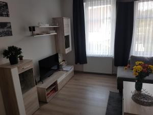 TV a/nebo společenská místnost v ubytování Ferienhaus Renate 7