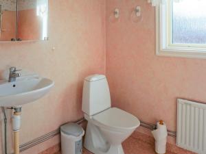 瑟尔沃斯堡4 person holiday home in SÖLVESBORG-By Traum的配有白色马桶和水槽的浴室