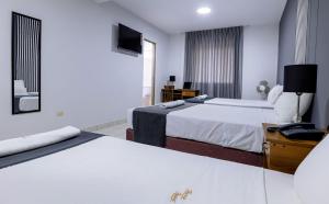 Ένα ή περισσότερα κρεβάτια σε δωμάτιο στο Hotel Taurus