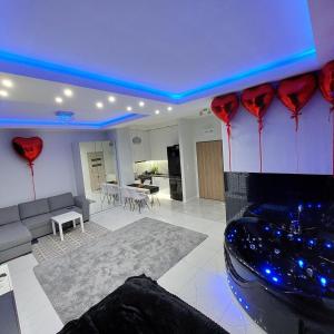 Kuchyň nebo kuchyňský kout v ubytování MP Apartament Białystok Jacuzzi