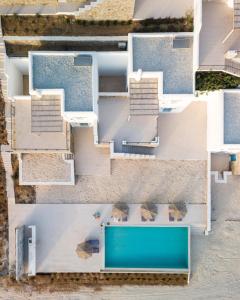 an aerial view of a house with a swimming pool at Sun House Paros in Kampos Paros