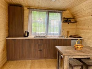 Kuchyň nebo kuchyňský kout v ubytování Pine Chalet Kazbegi + 42 fotografií