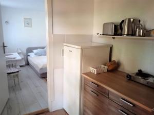 Kuchyň nebo kuchyňský kout v ubytování Bogácsa Apartman