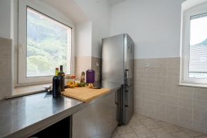 Kuchyň nebo kuchyňský kout v ubytování Hostel Kronotop in Triglav National Park