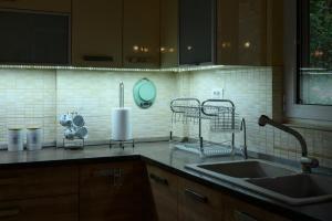 una cucina con lavandino e piano di lavoro di Ideal Forest room ad Atene