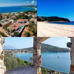 un collage de fotos mostrando las playas y el agua en Villa Diletta, en Àrbatax