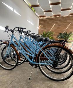 una bicicletta blu è parcheggiata in una stanza di B&B Vacanze Salento a Torre San Giovanni Ugento