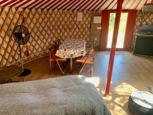 A seating area at La Yurta de Gaia