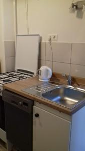 Kuchyň nebo kuchyňský kout v ubytování JG Apartman
