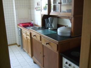 Kjøkken eller kjøkkenkrok på Ferienwohnung am Neuseenland
