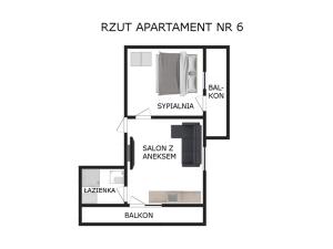 Plán poschodí v ubytovaní Apartament nr 6 U Miśka - obok dworca