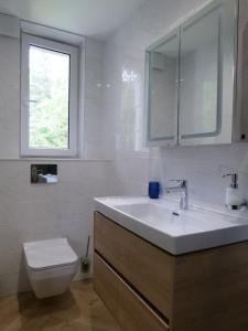 Kúpeľňa v ubytovaní Apartament BB z widokiem na Krynicę