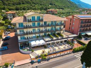 an aerial view of a hotel in a city at Hotel Astoria - 3stelle S in Malcesine