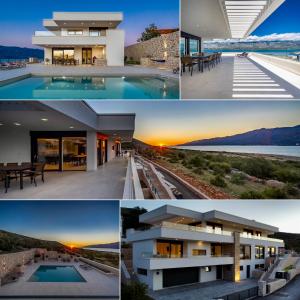 a series of four pictures of a house at Sea Star Villa - Vinjerac in Vinjerac