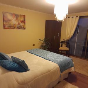 Postel nebo postele na pokoji v ubytování Entre tizones y brujos ( cabaña Maggie)