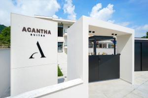 a sign for aania clinic in front of a building at Acantha Suites in Skala Potamias +33 photos
