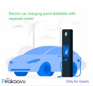 an electric car charging point available with separate meter at Peakaavu Cottages in Idukki