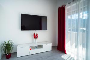 TV a/nebo společenská místnost v ubytování Luxury with gallery, heated pool only for you-KLIS CRO