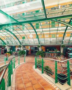 an indoor area with a lot of green plants at Apartamentos La Carabela in Puerto de la Cruz